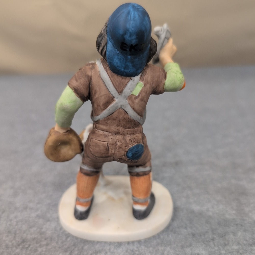 Emmett Kelly Collectibles Clown Baseball Catcher Figurine Flambro Figurine Puppy - Picture 4 of 8